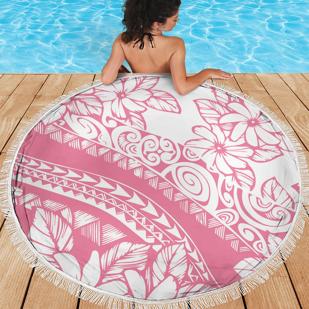 Polynesian Tiare Flower Pink Pastel Vibes Beach Blanket