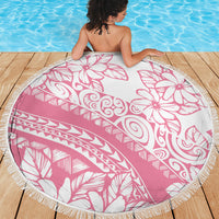 Polynesian Tiare Flower Pink Pastel Vibes Beach Blanket