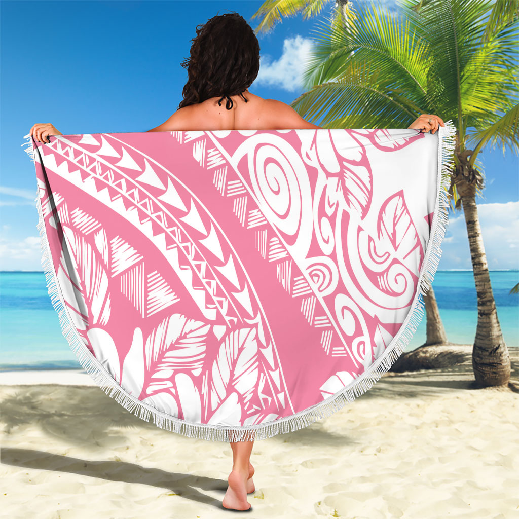 Polynesian Tiare Flower Pink Pastel Vibes Beach Blanket