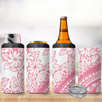 Polynesian Tiare Flower Pink Pastel Vibes 4 in 1 Can Cooler Tumbler