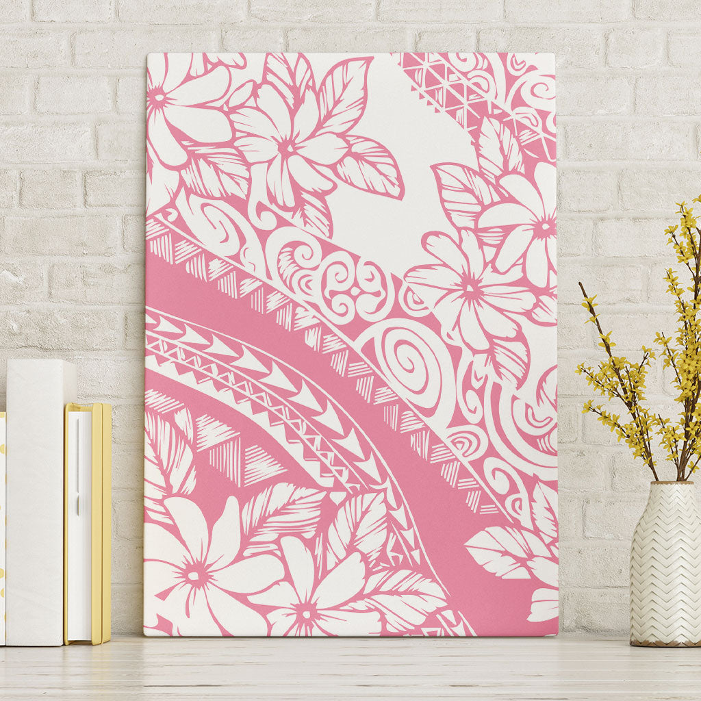 Polynesian Tiare Flower Pink Pastel Vibes Canvas Wall Art