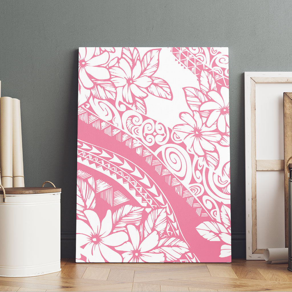 Polynesian Tiare Flower Pink Pastel Vibes Canvas Wall Art