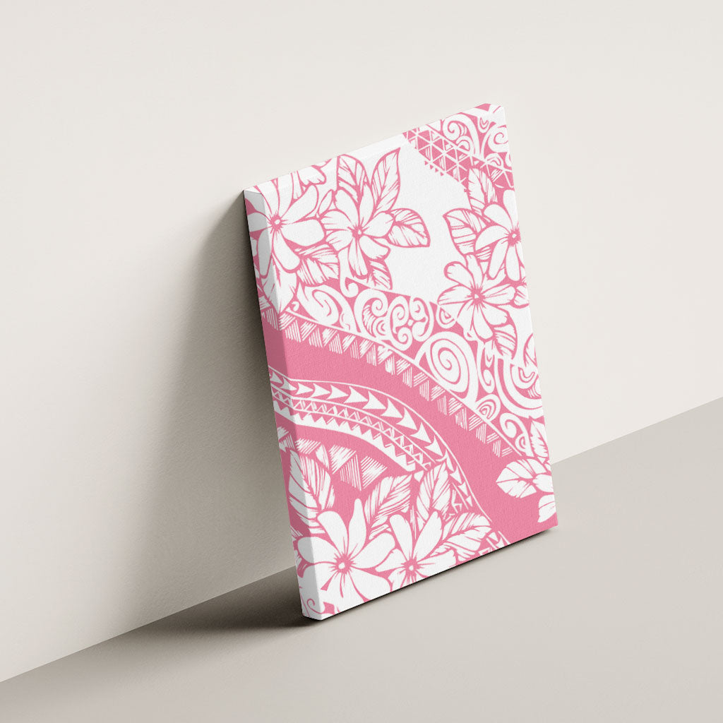 Polynesian Tiare Flower Pink Pastel Vibes Canvas Wall Art