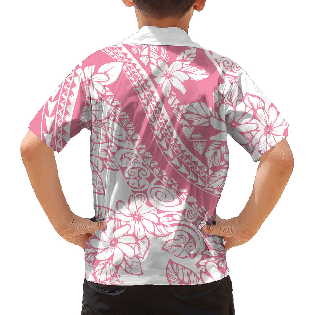 Polynesian Tiare Flower Pink Pastel Vibes Family Matching Short Sleeve Bodycon Dress and Hawaiian Shirt LT14 - Polynesian Pride