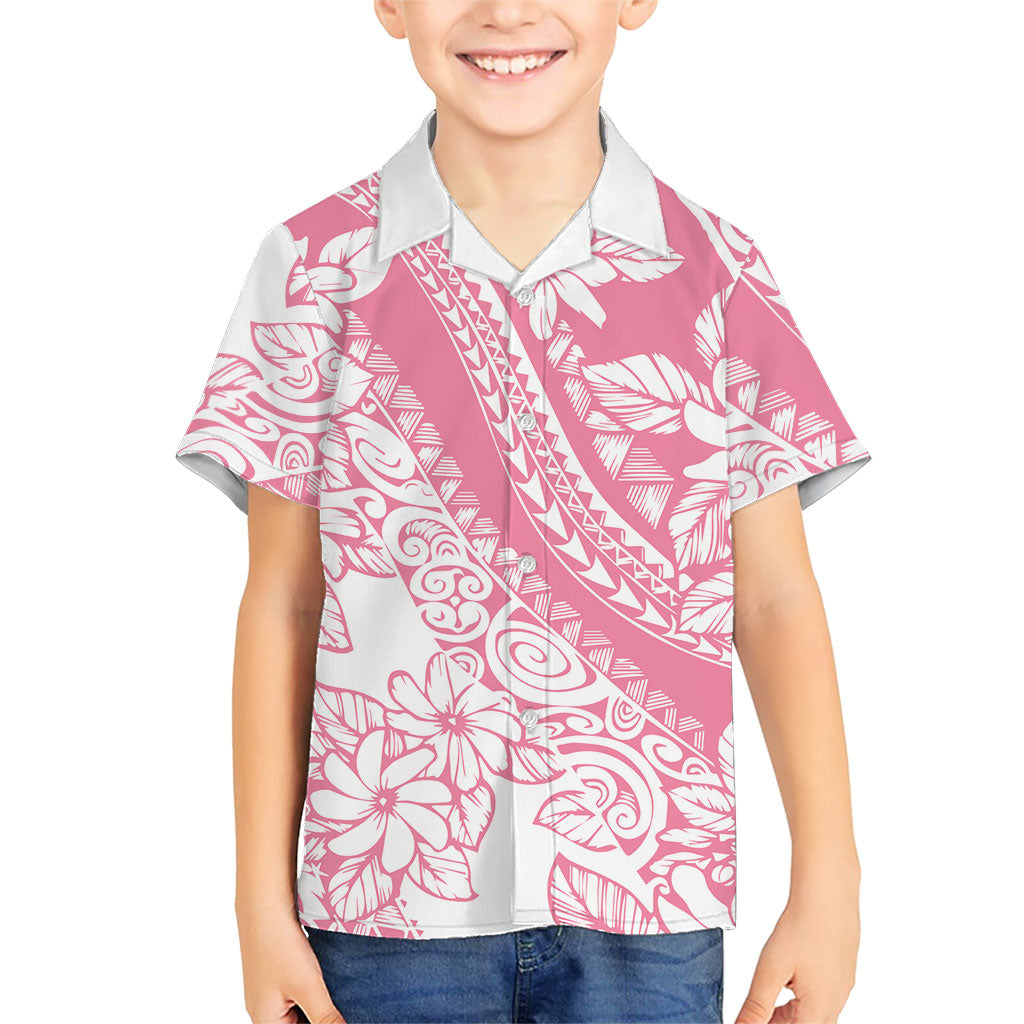 Polynesian Tiare Flower Pink Pastel Vibes Family Matching Summer Maxi Dress and Hawaiian Shirt