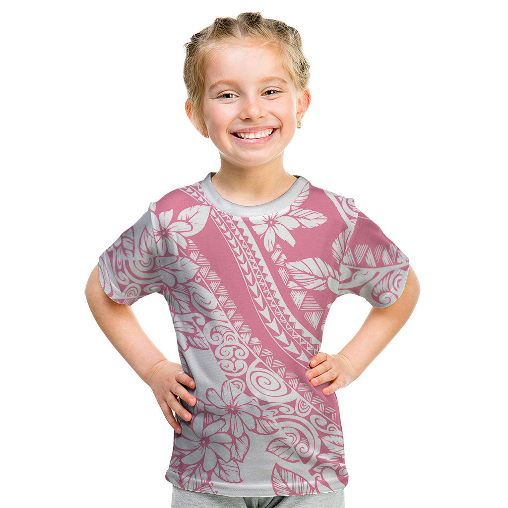 Polynesian Tiare Flower Pink Pastel Vibes Kid T Shirt LT14 Pink - Polynesian Pride