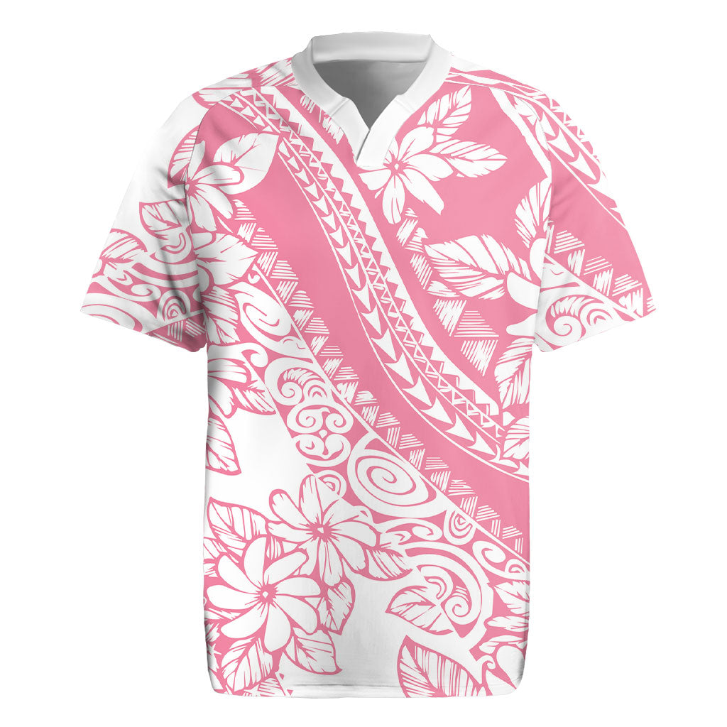 Polynesian Tiare Flower Pink Pastel Vibes Rugby Jersey