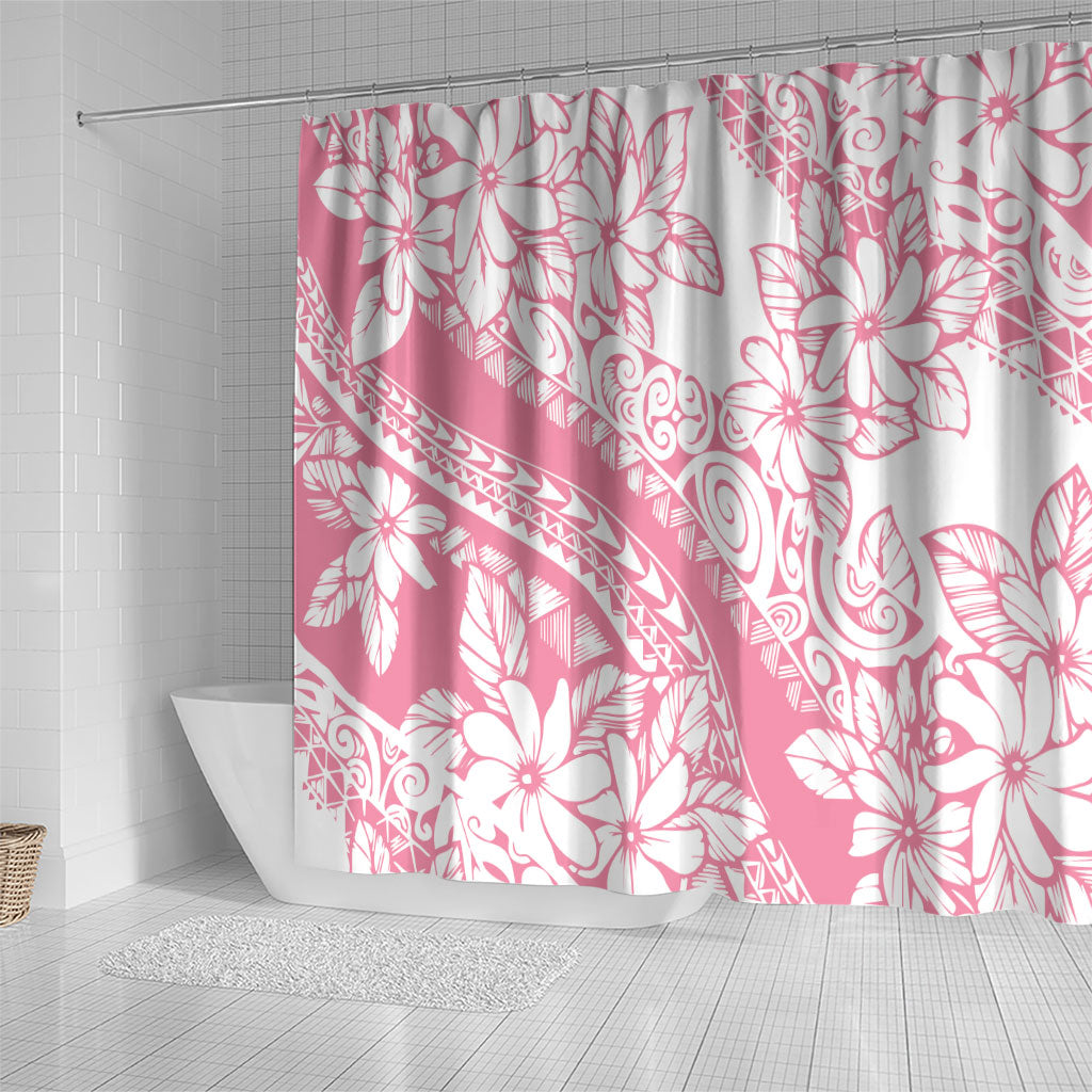 Polynesian Tiare Flower Pink Pastel Vibes Shower Curtain