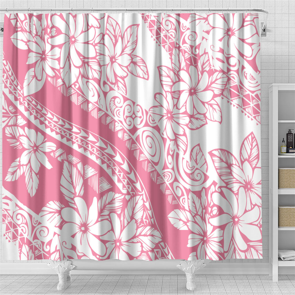 Polynesian Tiare Flower Pink Pastel Vibes Shower Curtain