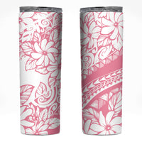 Polynesian Tiare Flower Pink Pastel Vibes Skinny Tumbler