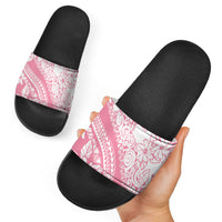 Polynesian Tiare Flower Pink Pastel Vibes Slide Sandals