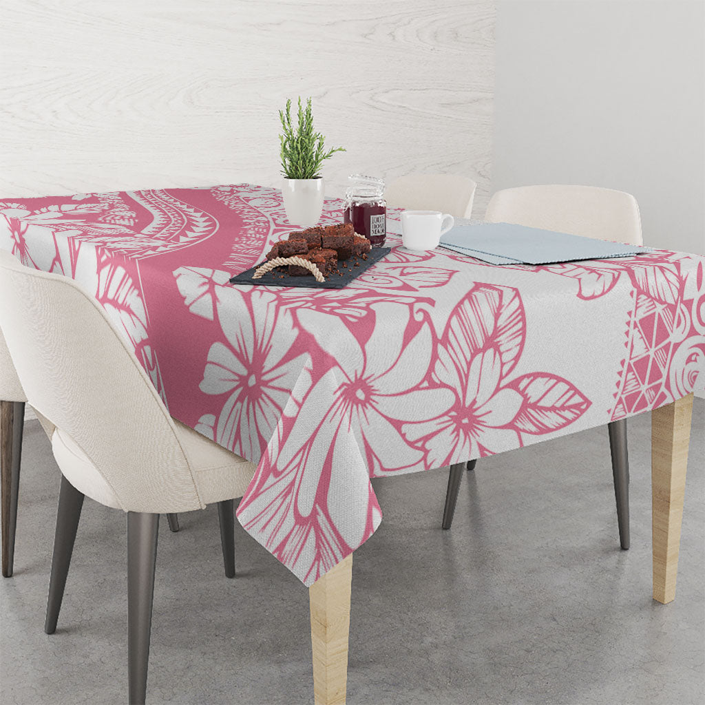 Polynesian Tiare Flower Pink Pastel Vibes Tablecloth