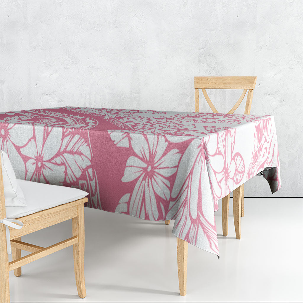 Polynesian Tiare Flower Pink Pastel Vibes Tablecloth