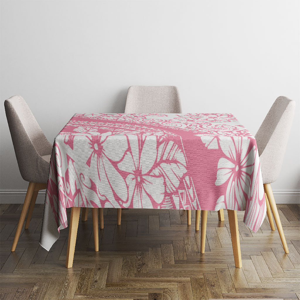 Polynesian Tiare Flower Pink Pastel Vibes Tablecloth