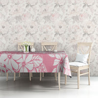 Polynesian Tiare Flower Pink Pastel Vibes Tablecloth
