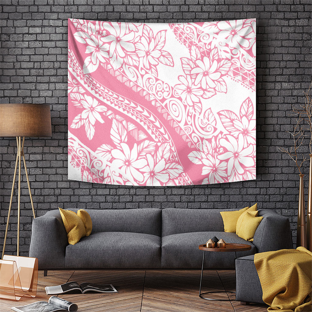 Polynesian Tiare Flower Pink Pastel Vibes Tapestry LT14 Pink - Polynesian Pride