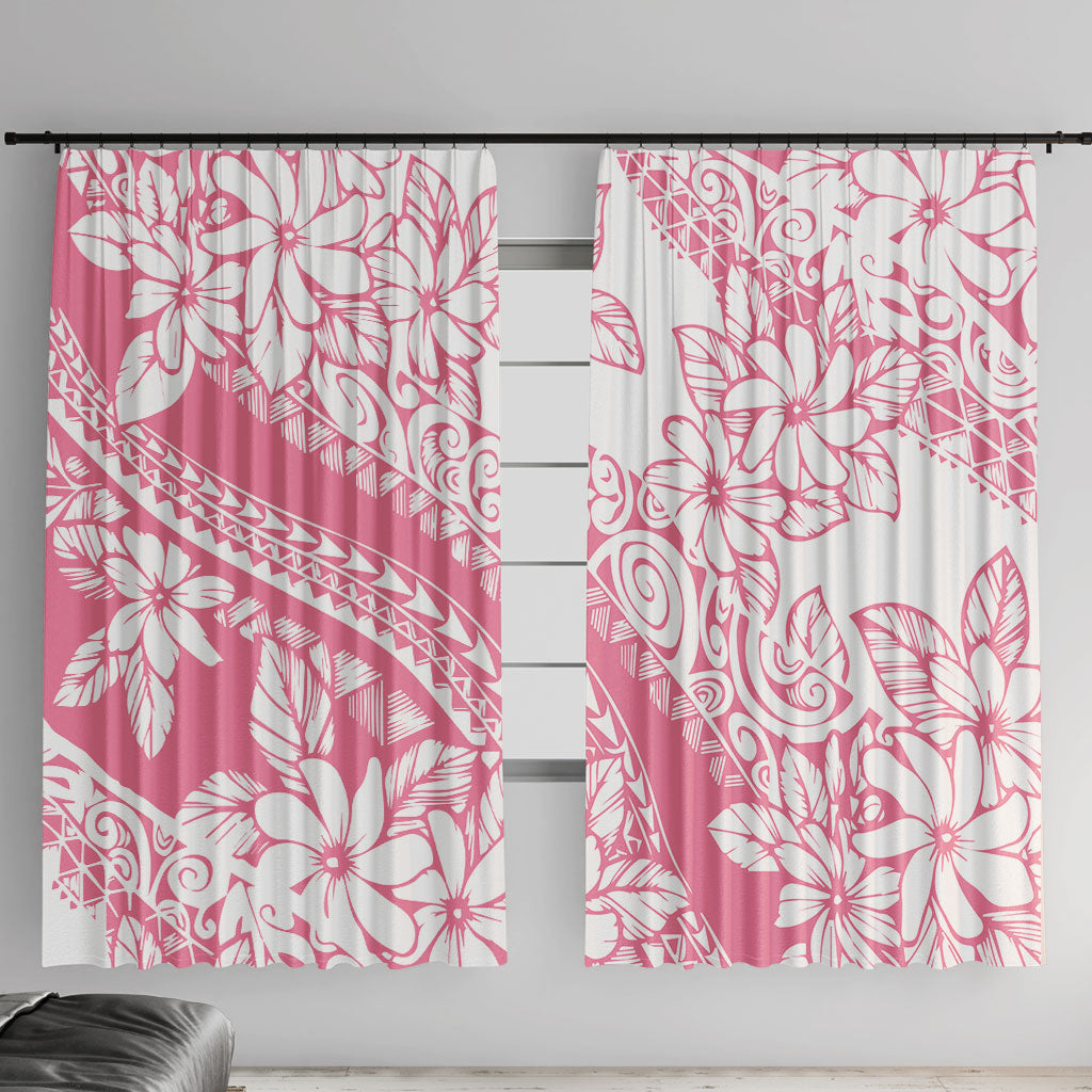 Polynesian Tiare Flower Pink Pastel Vibes Window Curtain LT14 With Hooks Pink - Polynesian Pride