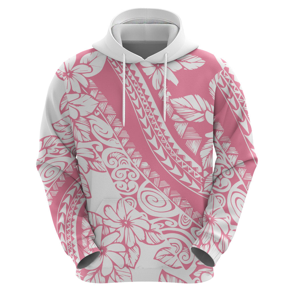 Polynesian Tiare Flower Pink Pastel Vibes Zip Hoodie LT14 - Polynesian Pride