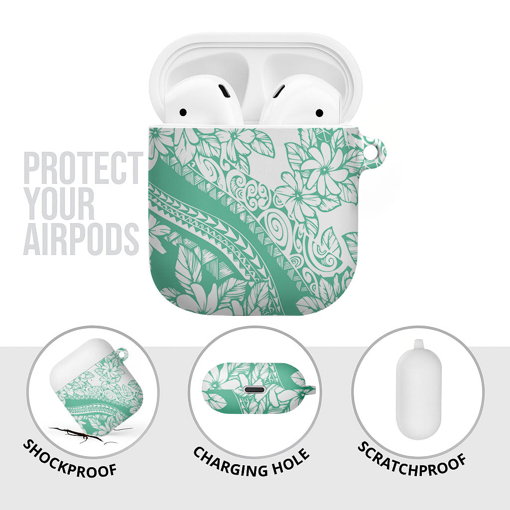 Polynesian Tiare Flower Cyan Pastel Vibes AirPods Case LT14 - Polynesian Pride