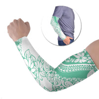 Polynesian Tiare Flower Cyan Pastel Vibes Arm Sleeves