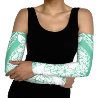 Polynesian Tiare Flower Cyan Pastel Vibes Arm Sleeves