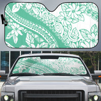 Polynesian Tiare Flower Cyan Pastel Vibes Auto Sun Shade