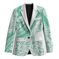 Polynesian Tiare Flower Cyan Pastel Vibes Blazer