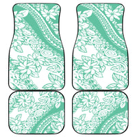 Polynesian Tiare Flower Cyan Pastel Vibes Car Mats