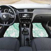 Polynesian Tiare Flower Cyan Pastel Vibes Car Mats