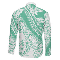 Polynesian Tiare Flower Cyan Pastel Vibes Family Matching Short Sleeve Bodycon Dress and Hawaiian Shirt LT14 - Polynesian Pride