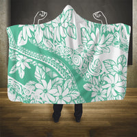 Polynesian Tiare Flower Cyan Pastel Vibes Hooded Blanket