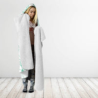 Polynesian Tiare Flower Cyan Pastel Vibes Hooded Blanket