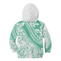 Polynesian Tiare Flower Cyan Pastel Vibes Kid Hoodie