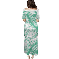 Polynesian Tiare Flower Cyan Pastel Vibes Puletasi