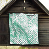 Polynesian Tiare Flower Cyan Pastel Vibes Quilt