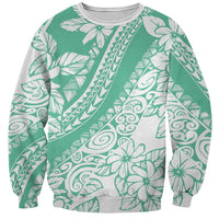 Polynesian Tiare Flower Cyan Pastel Vibes Sweatshirt