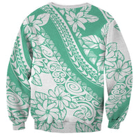 Polynesian Tiare Flower Cyan Pastel Vibes Sweatshirt