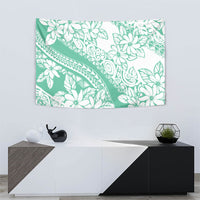 Polynesian Tiare Flower Cyan Pastel Vibes Tapestry