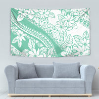 Polynesian Tiare Flower Cyan Pastel Vibes Tapestry