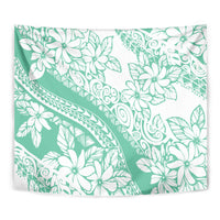 Polynesian Tiare Flower Cyan Pastel Vibes Tapestry
