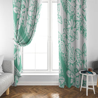 Polynesian Tiare Flower Cyan Pastel Vibes Window Curtain