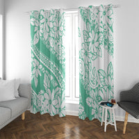 Polynesian Tiare Flower Cyan Pastel Vibes Window Curtain