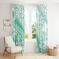 Polynesian Tiare Flower Cyan Pastel Vibes Window Curtain