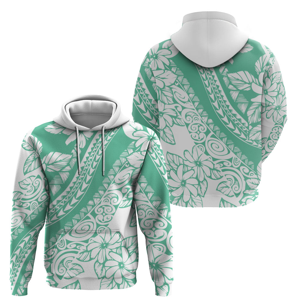 Polynesian Tiare Flower Cyan Pastel Vibes Zip Hoodie LT14 - Polynesian Pride