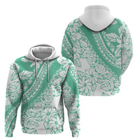 Polynesian Tiare Flower Cyan Pastel Vibes Zip Hoodie LT14 - Polynesian Pride