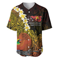 Papua New Guinea 1975 Baseball Jersey Create Our History Inspire Our Future LT14 Black - Polynesian Pride