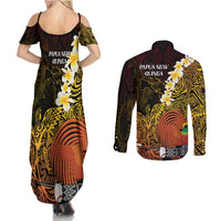Papua New Guinea 1975 Couples Matching Summer Maxi Dress and Long Sleeve Button Shirt Create Our History Inspire Our Future LT14 - Polynesian Pride