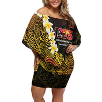 Papua New Guinea 1975 Family Matching Off Shoulder Short Dress and Hawaiian Shirt Create Our History Inspire Our Future - Polynesian Pride