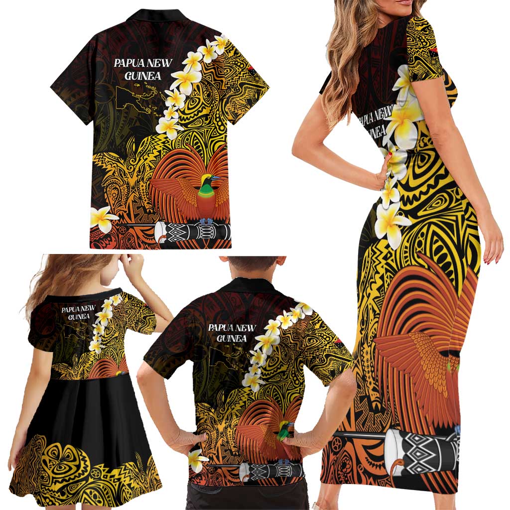 Papua New Guinea 1975 Family Matching Short Sleeve Bodycon Dress and Hawaiian Shirt Create Our History Inspire Our Future LT14 - Polynesian Pride