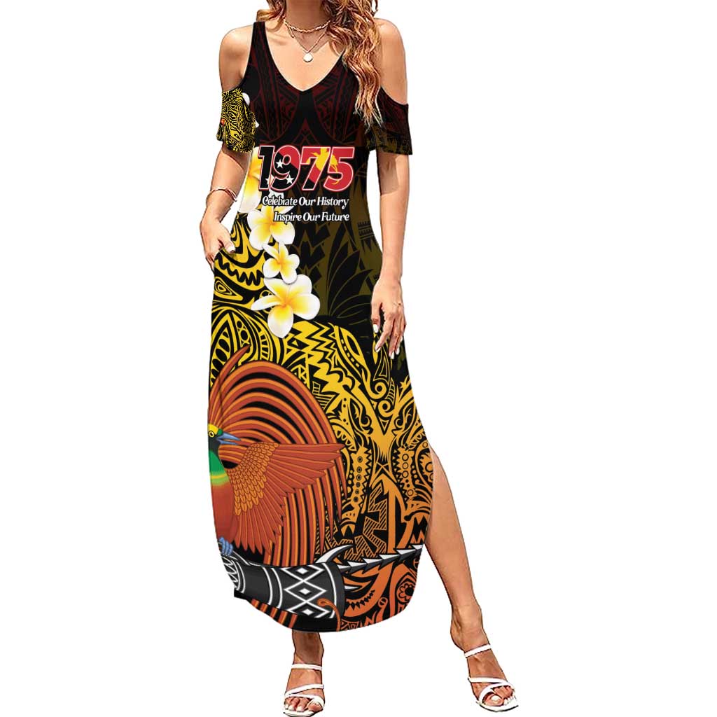 Papua New Guinea 1975 Family Matching Summer Maxi Dress and Hawaiian Shirt Create Our History Inspire Our Future - Polynesian Pride